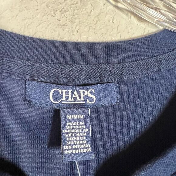 Chaps Womens Navy Midi Knit Sheath Dress Lace Up Sleeveless Casual Medium - Picture 2 of 7